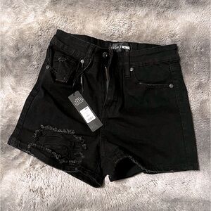 Fashion Nova black jeans shorts